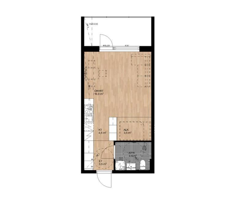 New, Modern Studio W/ Big Balcony โรวานิเอมิ ภายนอก รูปภาพ